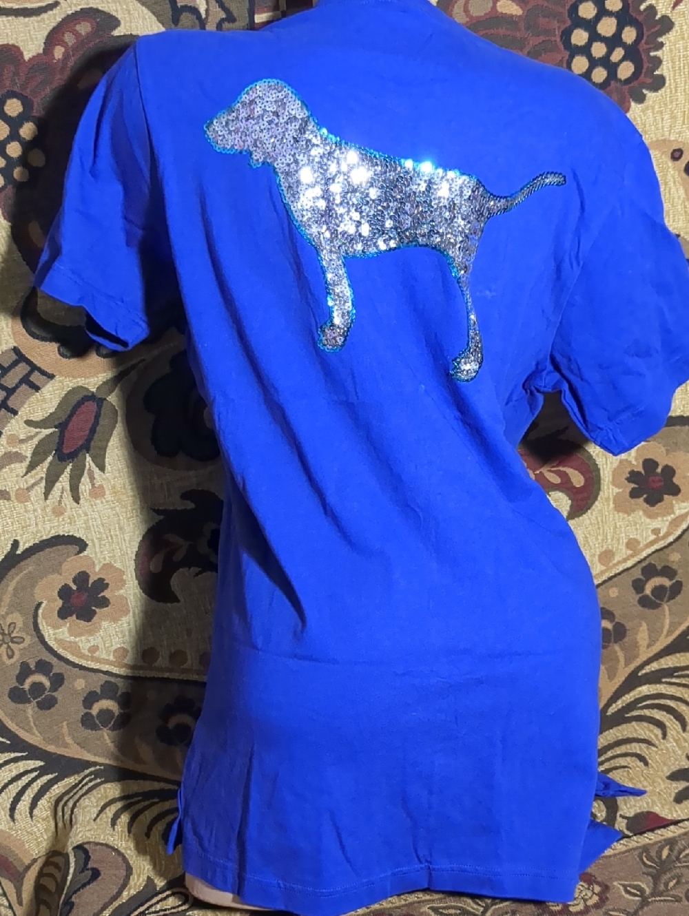 PINK Victoria's Secret Short Sleeve Tee violet Bling